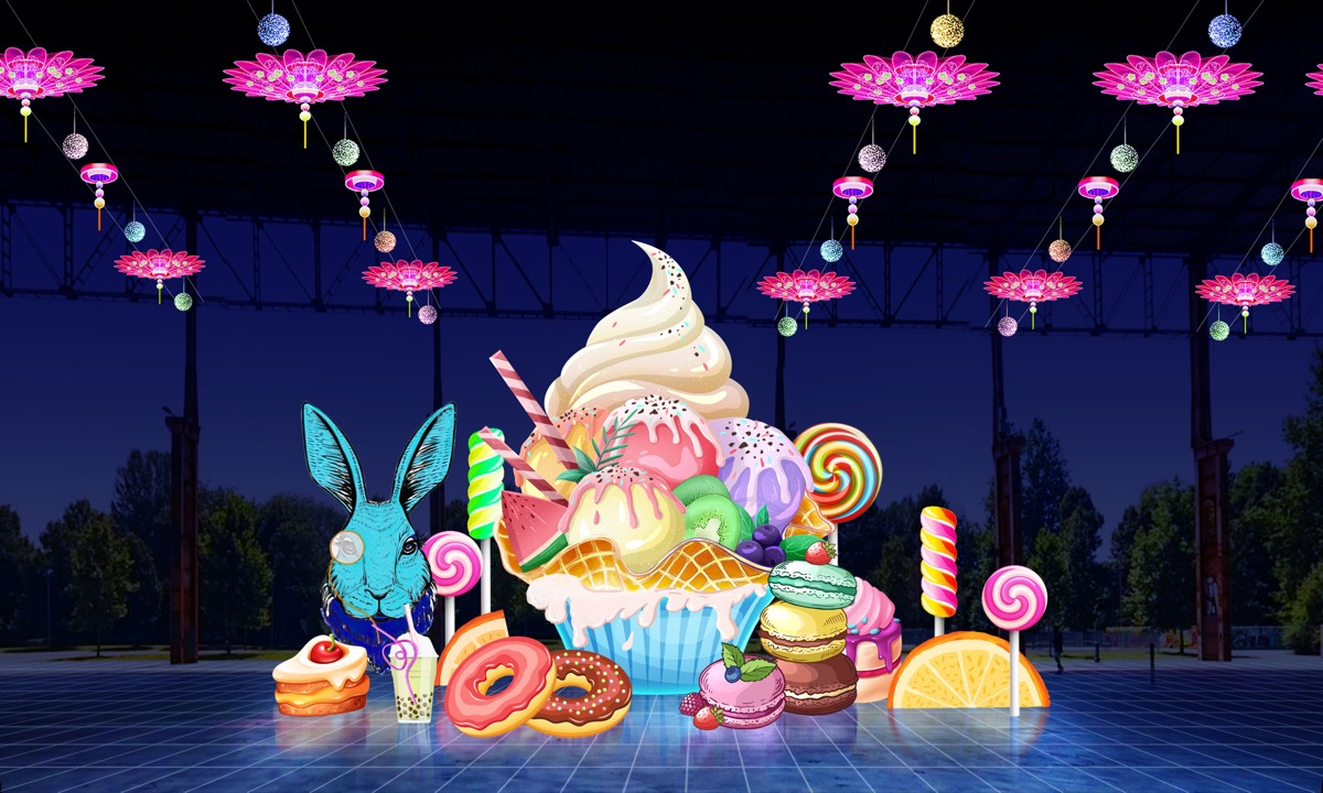Dessert theme lantern festival design rendering