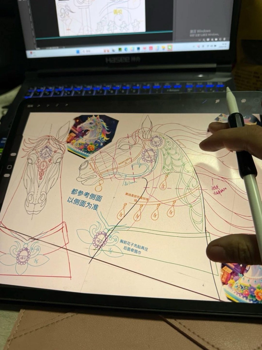 Lantern construction drawing and digital design process