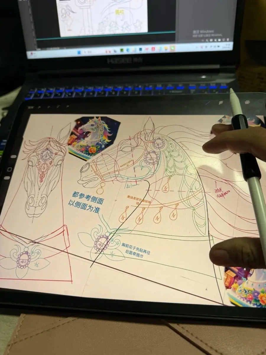 Lantern construction drawing and digital design process