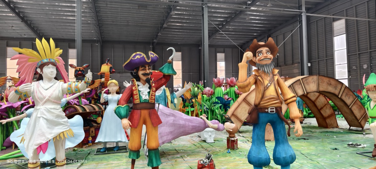 Workshop character lantern figures painted and on display