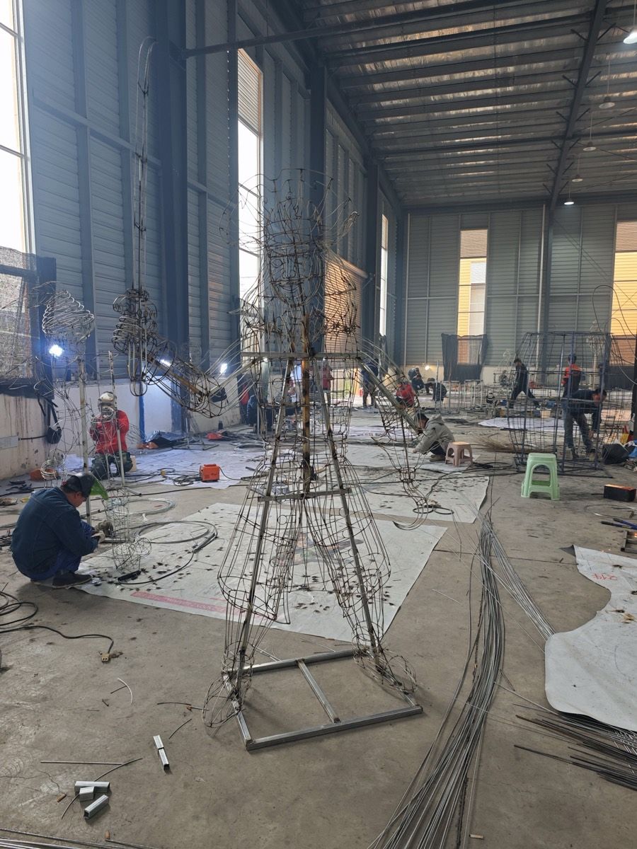 Workshop cone lantern steel frame assembly process