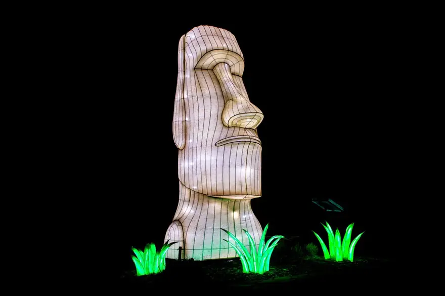Moai Statue Lantern lantern by Spark Lantern, Zigong